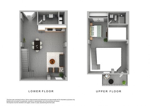 Floor plan for 1 bed, 1 bath, 1353 sqft